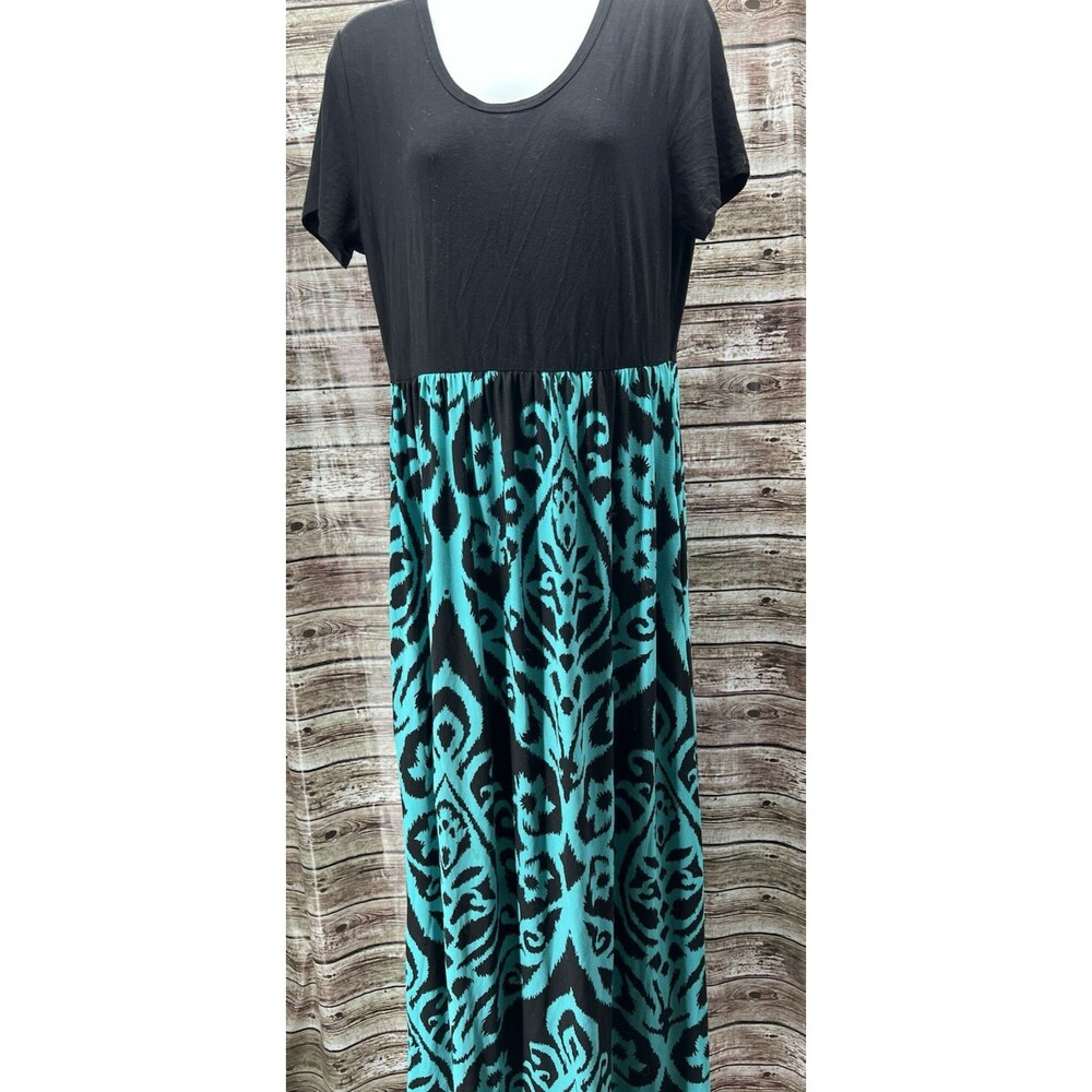 Grecerelle Women's Size Large Maxi Dress Short Sleeve Casual Stretchy